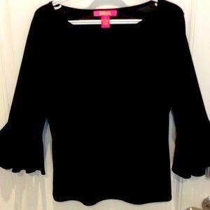 NWOT Catherine, Black Top with Detailed Sleeve